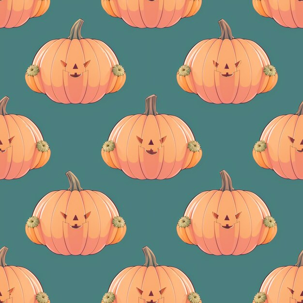 Um padrão perfeito de abóboras inspiradas no halloween