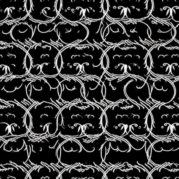 Foto um padrão preto e branco com uma coruja branca nele ai generativo