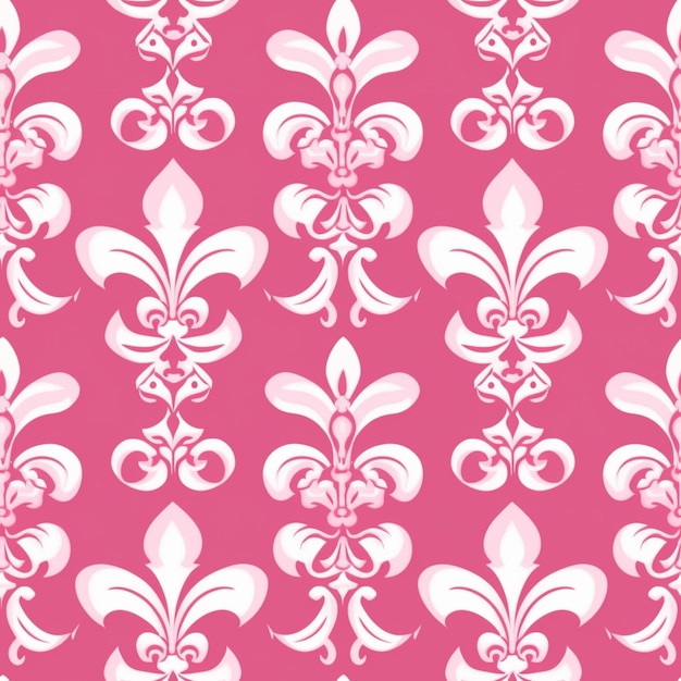 Foto um padrão rosa e branco com um desenho estilizado generativo ai
