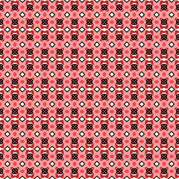 Um padrão rosa e vermelho com uma flor vermelha.
