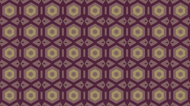 Um padrão roxo e castanho com formas geométricas e triângulos.