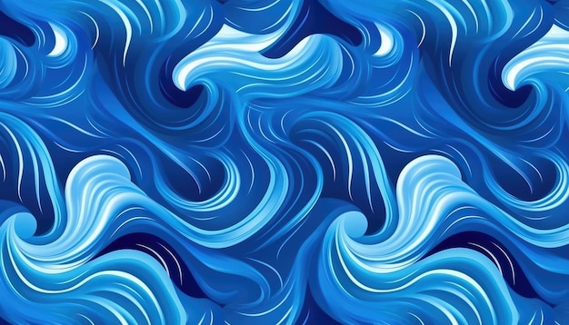 Um padrão vetorial azul contínuo com ondas rítmicas Generative AI