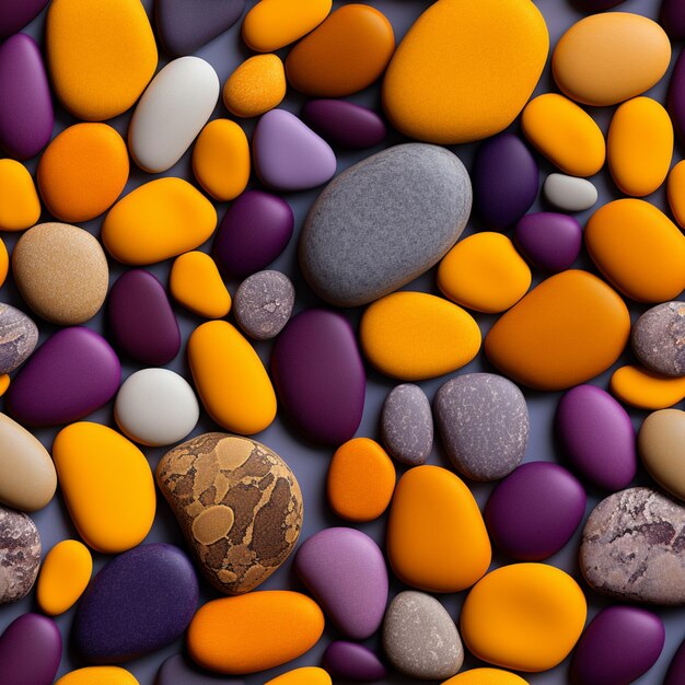 Foto um padrão vibrante e sem costuras de pedras coloridas empilhadas umas sobre as outras