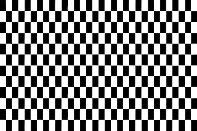 Um padrão xadrez preto e branco com quadrados e quadrados.