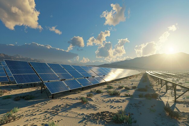 Um painel solar está no chão com o sol a brilhar através dele.