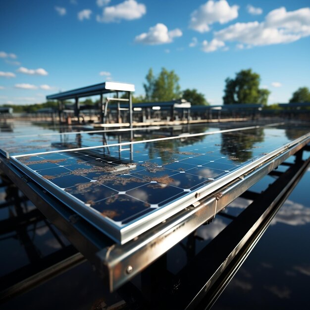 Foto um painel solar está no telhado de um barco