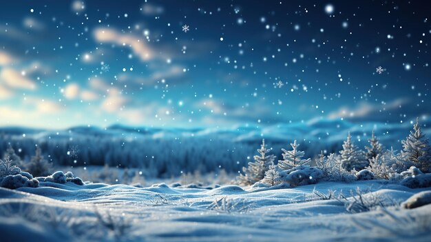 Um panorama incrivelmente bonito de conto de fadas da natureza de uma floresta de inverno com peluda coberta de neve