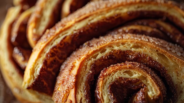 Um pão de canela recém-cozido