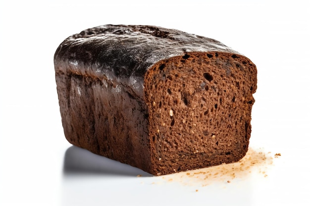 Um pão de centeio integral com crosta escura e brilhante