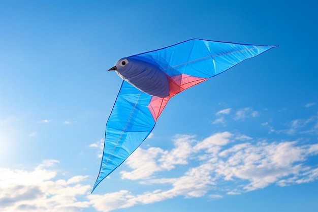 um papagaio azul e vermelho com uma cauda vermelha e azul