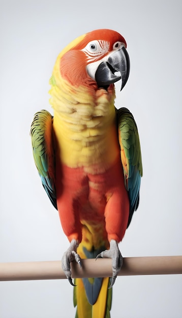 Foto um papagaio colorido com um bico preto e um bico branco