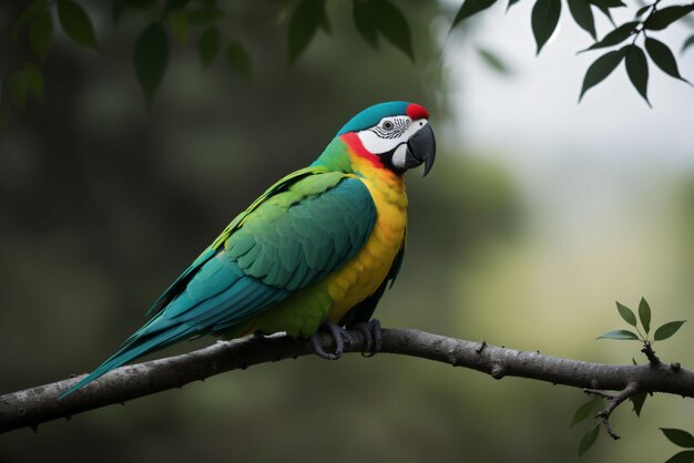 Foto um papagaio colorido em cima de um galho