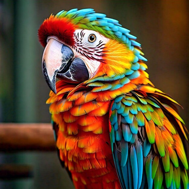 um papagaio colorido está sentado em um ramo