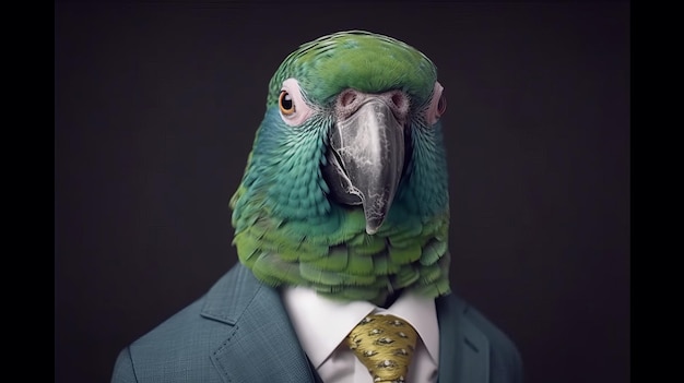 Um papagaio talentoso imitando a fala humana gerada por IA