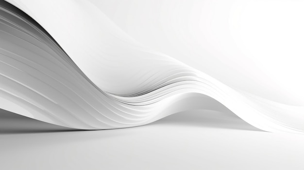 Um papel branco com uma borda curva é mostrado em um fundo branco.