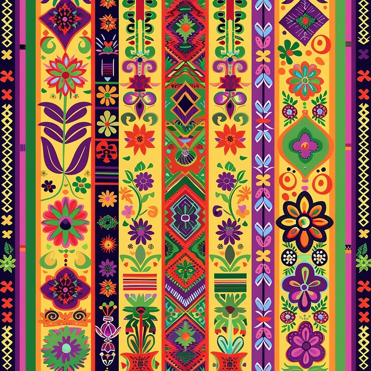 Foto um papel de parede colorido com um design colorido no centro
