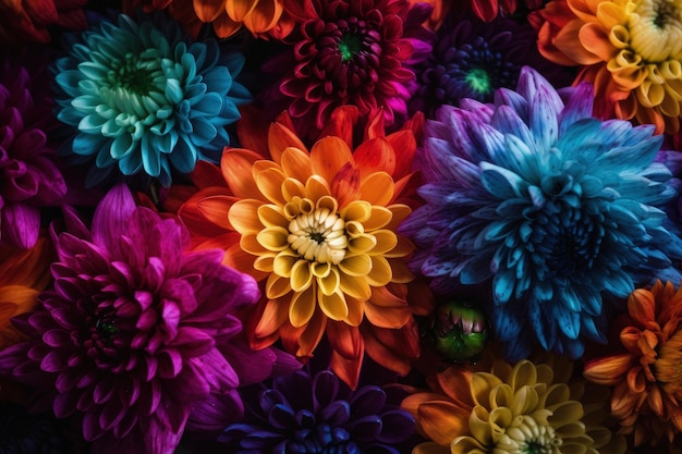 Um papel de parede colorido de flores com a palavra flor