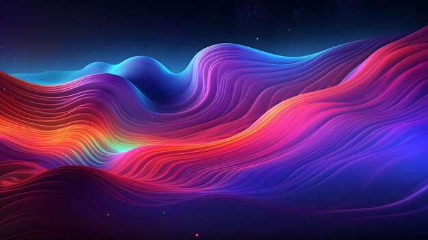 um papel de parede de desktop Neon Galaxy Waves