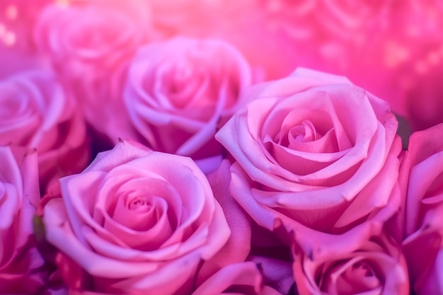 Um papel de parede de flor rosa com muitas rosas