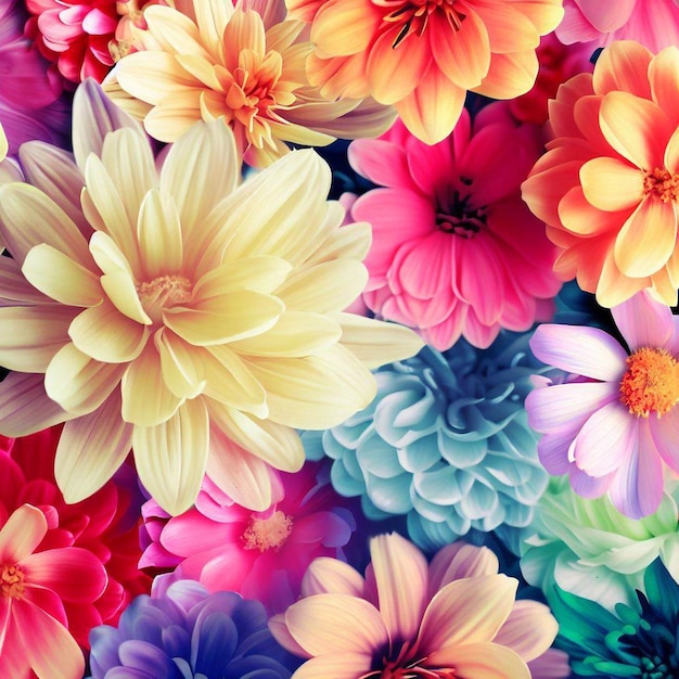 Um papel de parede de flores coloridas