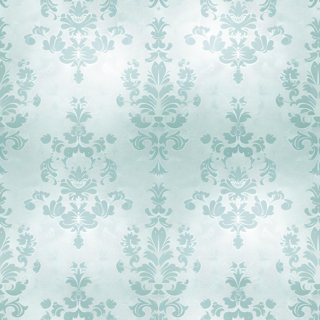 Foto um papel de parede floral azul e verde com um desenho floral