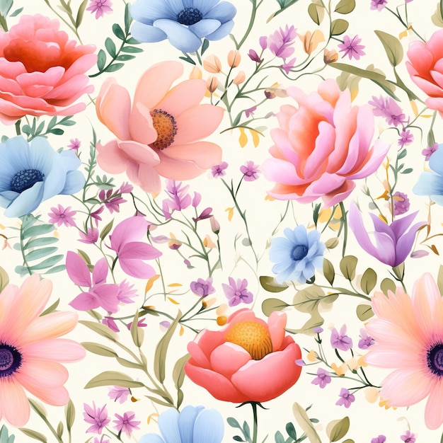 um papel de parede floral com flores por pessoa