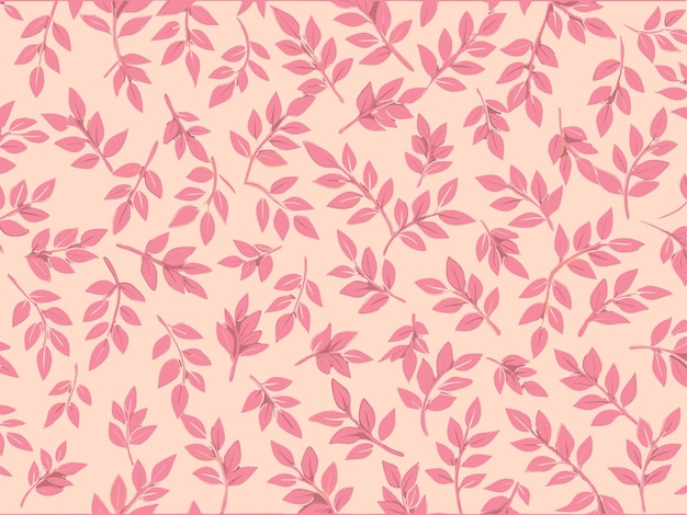 um papel de parede floral rosa com folhas rosas e flores rosas