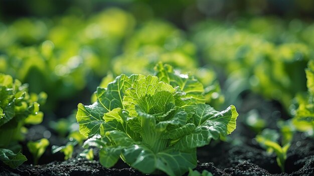 Um papel de parede hidropônico da Fazenda Bok Choy Fogponics