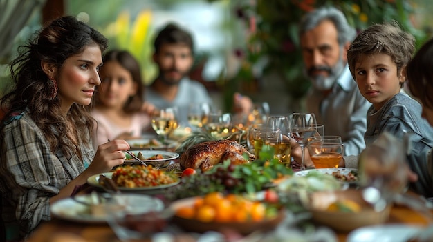 Foto um papel de parede múltiplo para a mesa de jantar da família