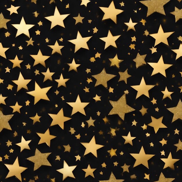 Um papel de parede preto e dourado com estrelas e um fundo dourado