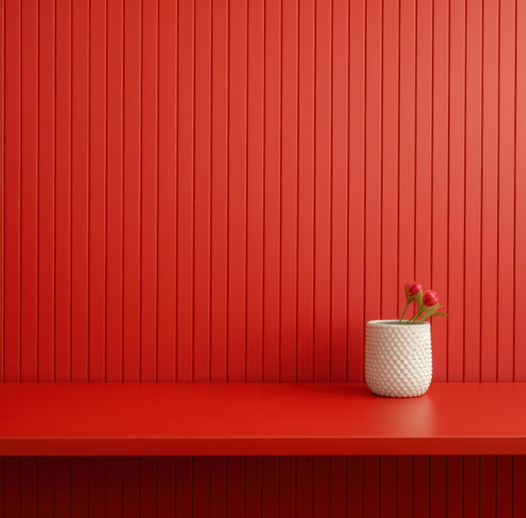 Foto um papel de parede vermelho com linhas nele