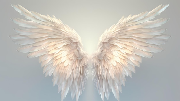 Um par de anjos com asas resplandecentes.