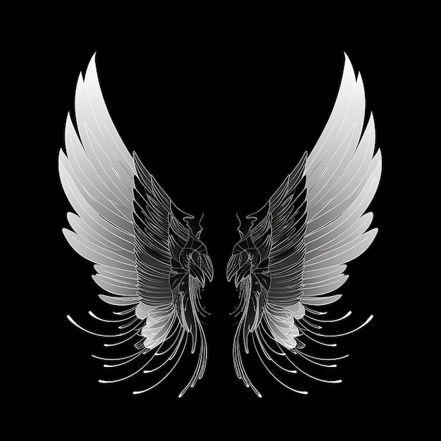 um par de asas com a palavra anjo sobre elas