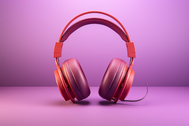 Um par de fones de ouvido em um fundo rosa