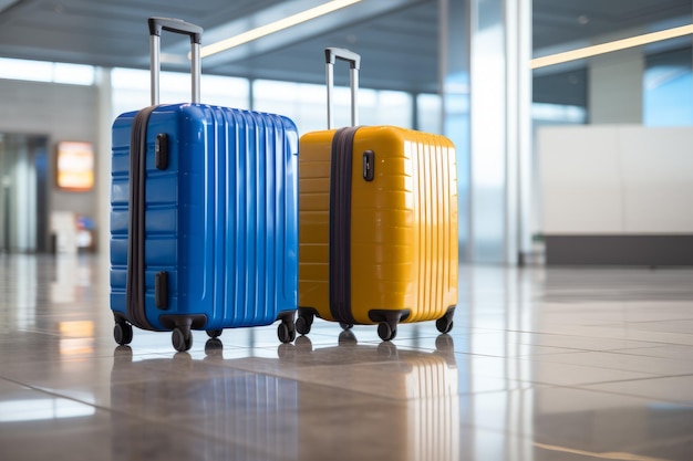 Foto um par de malas num aeroporto