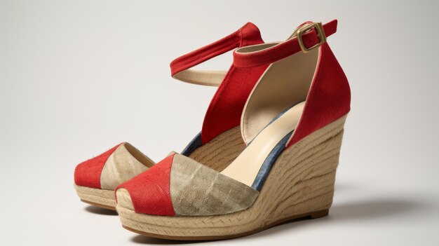 Um par de sandálias Espadrille elegantes