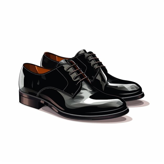 um par de sapatos com sola de couro preto e faixa de couro marrom.