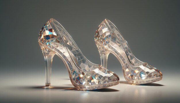 Foto um par de sapatos de salto alto com um padrão de diamante
