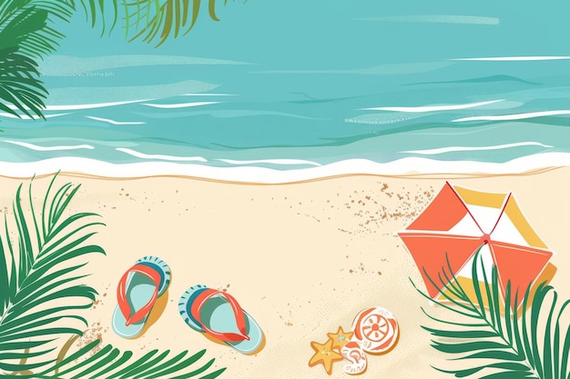 Um paraíso tropical de verão na praia de Vector