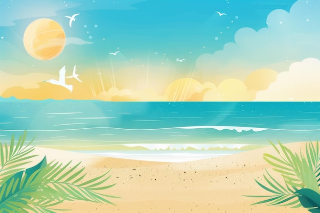 Um paraíso tropical de verão na praia de Vector