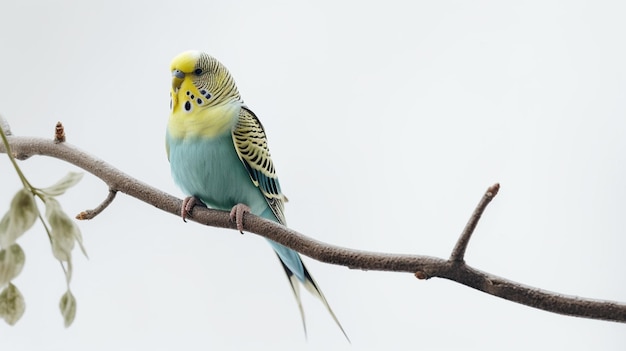 Um pássaro está pousado em um galho com a palavra " av " nele.
