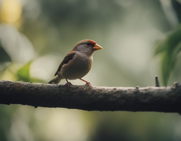 Um pássaro-finco na selva.