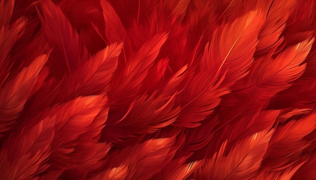Um pássaro vermelho e laranja com penas que diz está nele