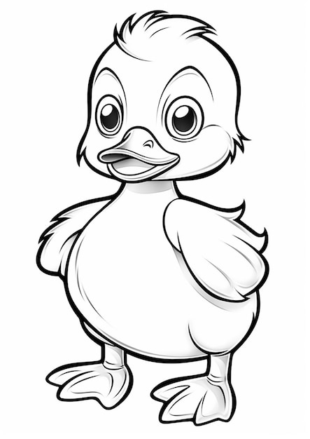 Um pato de desenho animado com olhos grandes e nariz grande generativo ai