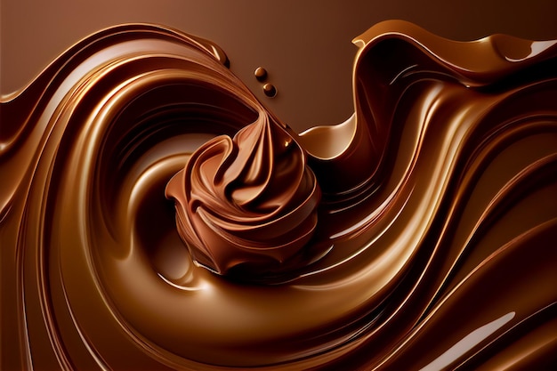 Um pedaço de chocolate está no centro da imagem.