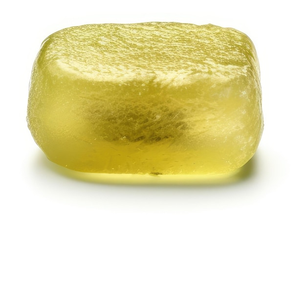 Um pedaço de cubo de gelo amarelo