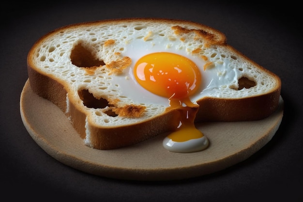 Um pedaço de pão com um ovo