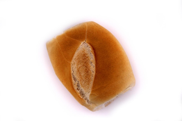 Um pedaço de pão francês visto de cima