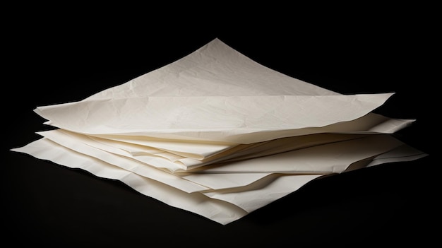 um pedaço de papel dobrado é dobrado ao meio e dobrado ao meio.
