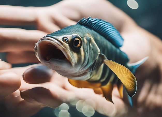 Foto um peixe bonito debaixo d'água